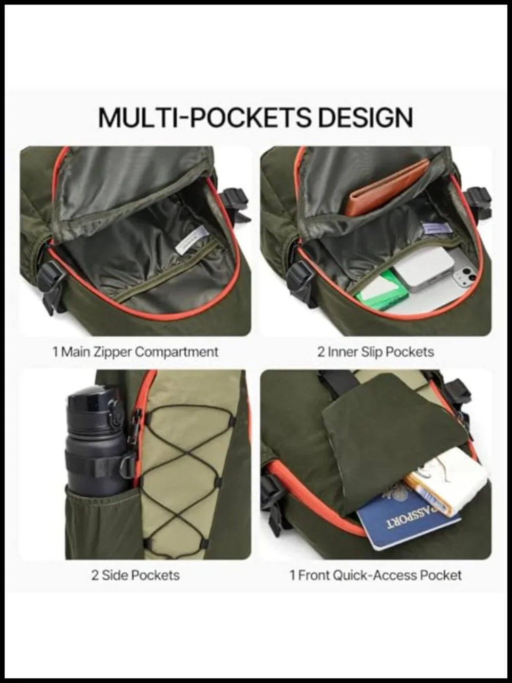 RFID Blocking Sling Bag Crossbody Lightweight Nylon Travel Hiking Men Women